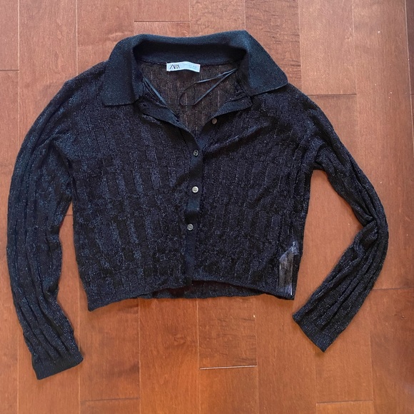 ZARA new collection size L metallic top NEW COLLECTION - Picture 4 of 11